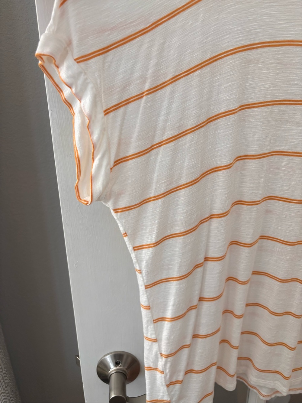 GREEN ENVELOPE Mustard Striped Dolman T-Shirt Sz XL - Picture 3 of 7